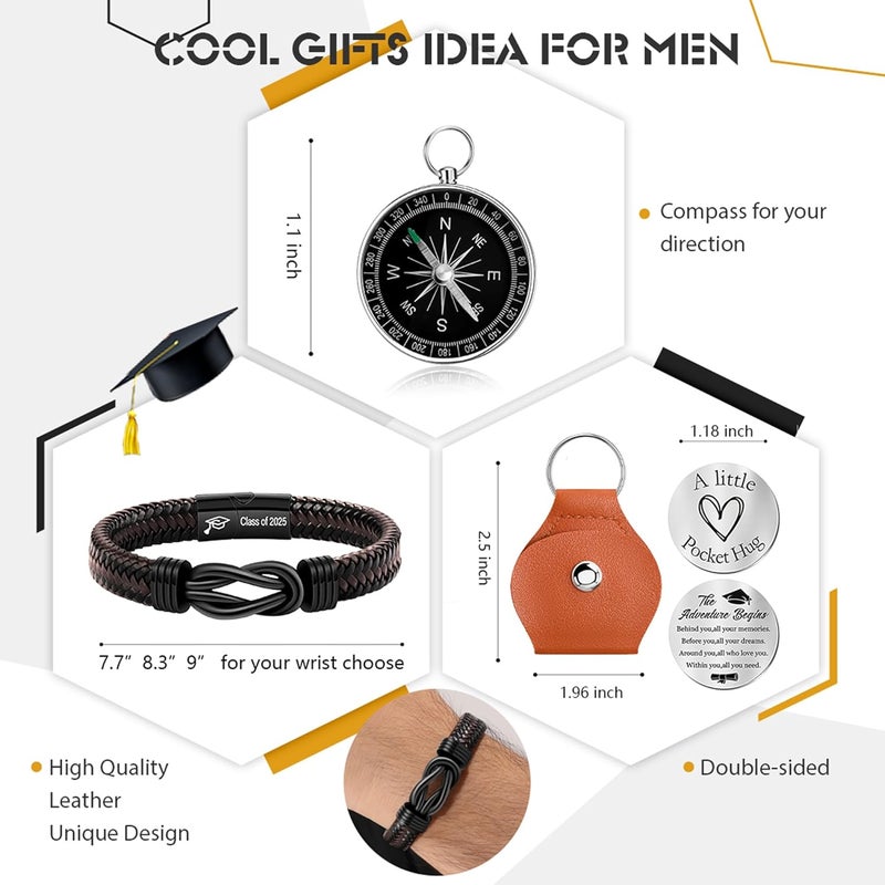 Btysun Valentines Day Gifts for Him Boyfriend Morse Code Bracelets for Men Husband Mens Bracelets Graduation Gifts for Him Fathers Day Adjustable Leather Bracelet Motivational Birthday Annivesary Jewelry Stocking Stuffers - Image 5